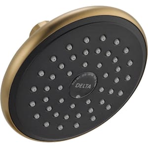 1-Spray Patterns 2.5 GPM 5 in. Wall Mount Fixed Shower Head in Champagne Bronze