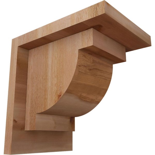 Ekena Millwork 6 in. x 8 in. x 8 in. Western Red Cedar Alpine Rough Sawn Corbel with Backplate