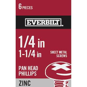 #14 x 1-1/4 in. Phillips Pan-Head Sheet Metal Screws (6-Pack)