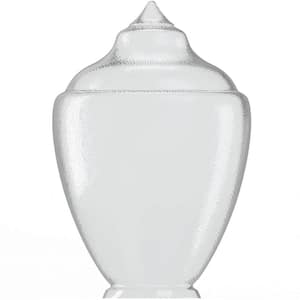 16.65 in. H x 11.56 in. W and 5.25 in. Inside Diameter Clear Polycarbonate Streetlamp Acorn with Fitter Neck Neckless