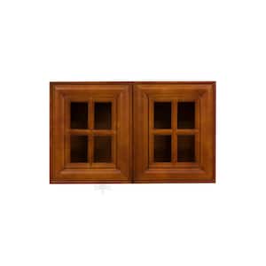 Cambridge Assembled 24x12x12 in. Wall Mullion Door Cabinet with 2 Doors in Chestnut