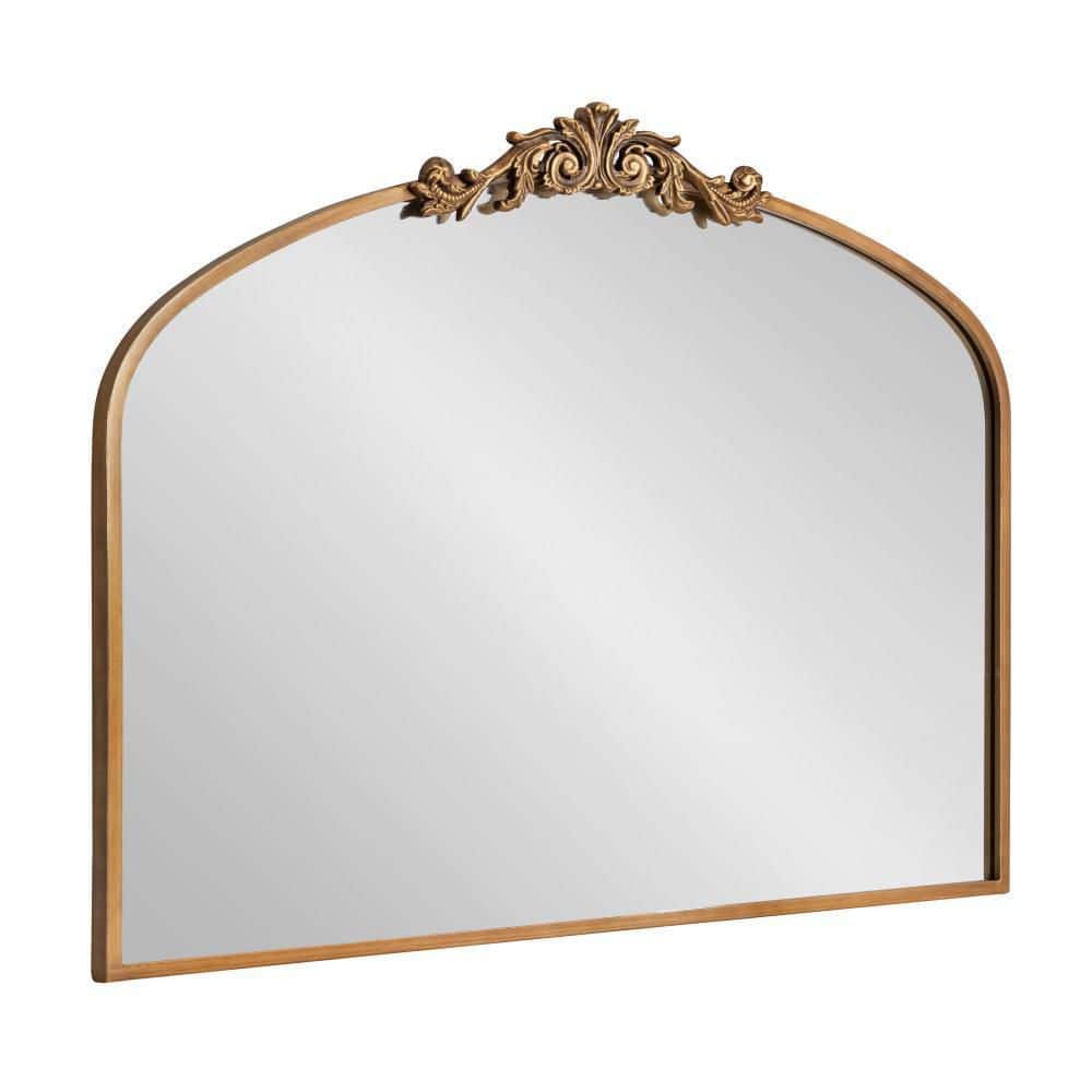 Kate and Laurel Arendahl 36.00 in. W x 28.50 in. H Arch Metal Gold Framed  Traditional Wall Mirror 222123 The Home Depot