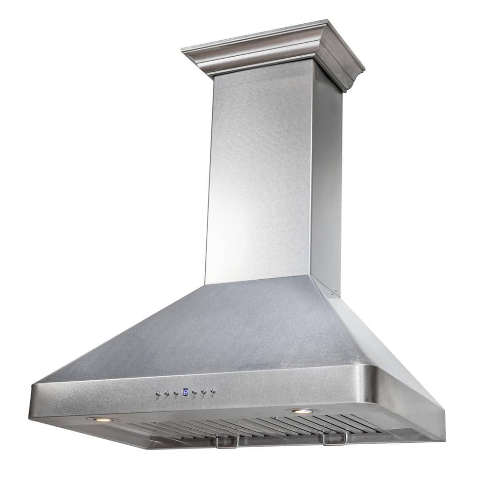 30 in. Ducted Wall Mount Range Hood in Satin Stainless Steel