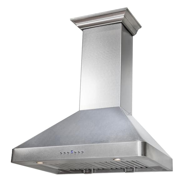 30 in. Ducted Wall Mount Range Hood in Satin Stainless Steel