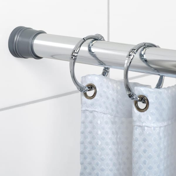 Zenna Home NeverRust 27 in. to 40 in. Aluminum Adjustable Tension Stall  Shower Rod in Chrome 40B4ALSSL - The Home Depot