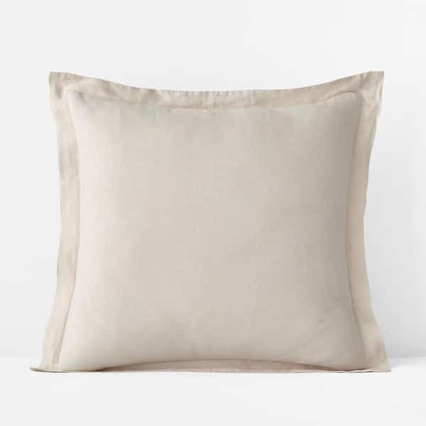 The Company Store Legends Hotel Relaxed Solid Washed Parchment Linen Euro Sham