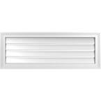 38 in. x 14 in. Vertical Surface Mount PVC Gable Vent: Functional with Brickmould Frame