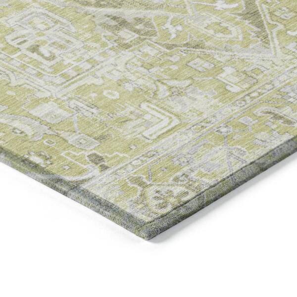 Artichoke Green 2 ft. x 8 ft. Woven Oriental Runner Indoor/Outdoor Area Rug