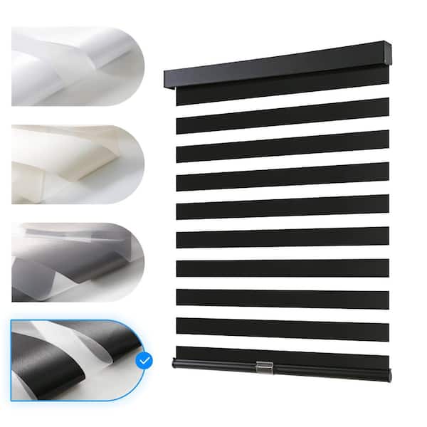 Aosky Zebra Blinds Cordless Shades-Dual Layer Light Filtering, Day