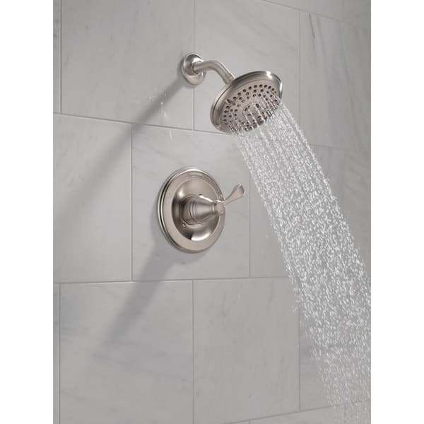 Porter Rough-in Valve Included Single-Handle 3-Spray Shower Faucet 1.75 GPM in Brushed Nickel
