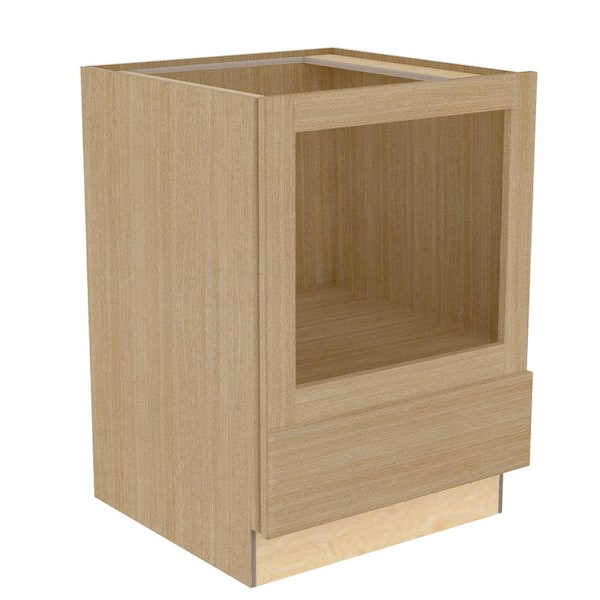 Home Decorators Collection Hargrove 24 in. W x 24 in. D x 34.5 in. H Assembled Plywood Microwave Base Kitchen Cabinet in Vanguard Oak w Soft Close