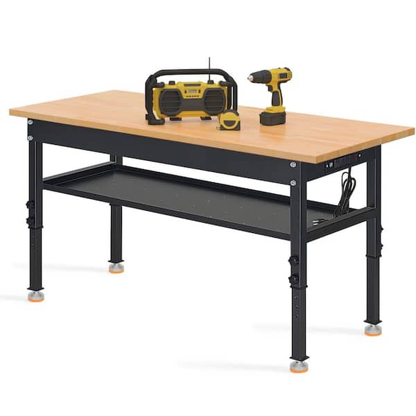 AirWire 48 in. W x 24 in. D Heavy-Duty Work Bench Adjustable Work