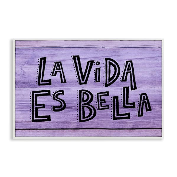 Stupell Industries Life is Beautiful Purple by SD Graphics Studio White Framed Typography Giclee Art Print 20 in. x 30 in.