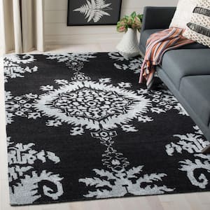 Stone Wash Charcoal 5 ft. x 8 ft. Floral Area Rug