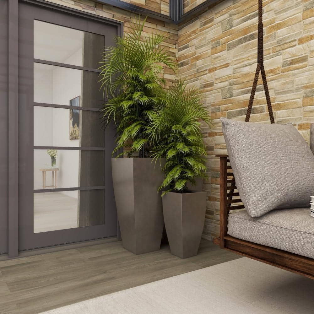Gray Metal Indoor Outdoor Tapered Planters Set of 3