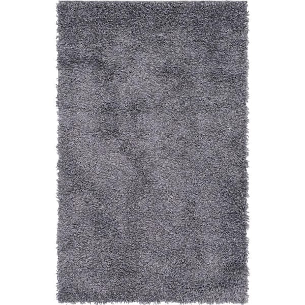 Unique Loom Davos Shag Peppercorn Gray 3 ft. x 5 ft. Area Rug