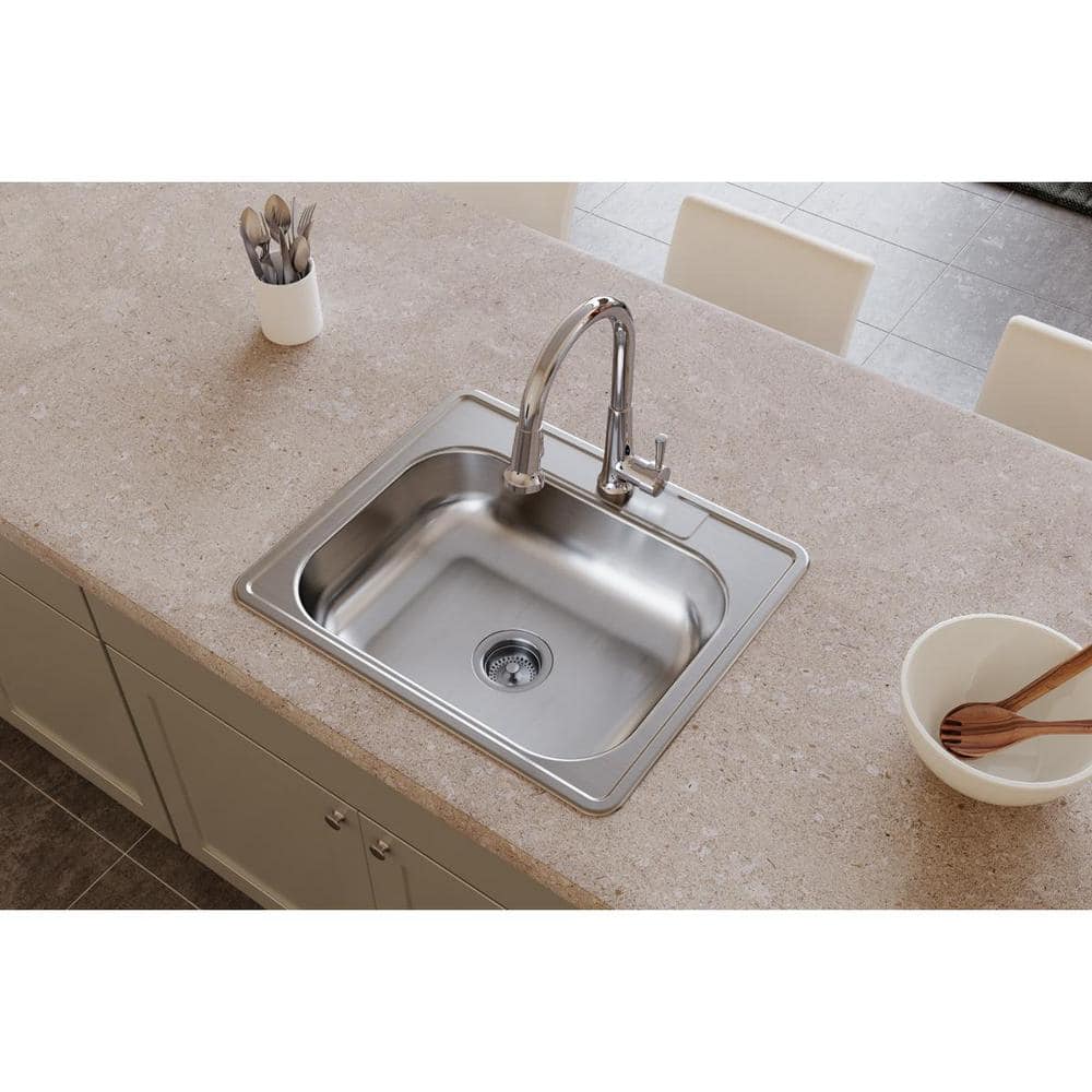 Dayton 25'' Stainless Steel Single Bowl Drop-In Kitchen Sink