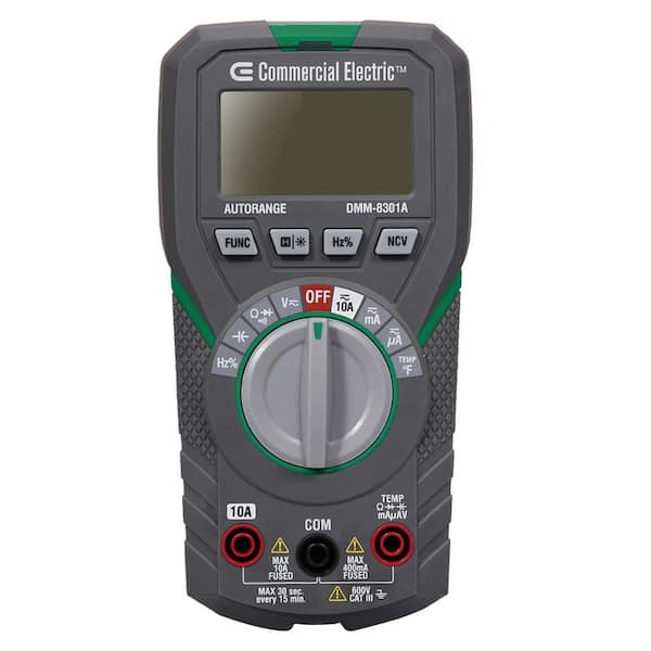 Commercial Electric True RMS AutoRanging Digitial MultiMeter DMM8301A The Home Depot