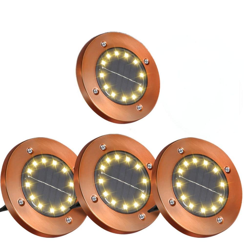 4-Pack Solar Ground Lights, Flat Garden Solar Disk Lights, Outdoor Floor Lights, Flat Solar Lights Outdoor Waterproof price history on PriceWatchPro