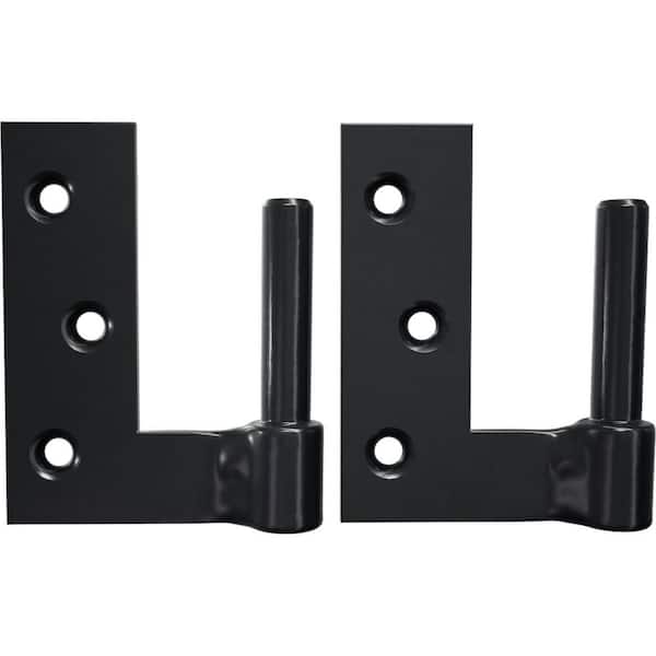 SteelTek Jamb Pintel 1 in. Offset (Sold as Pair), 304-Stainless Steel, Powder Coated Black