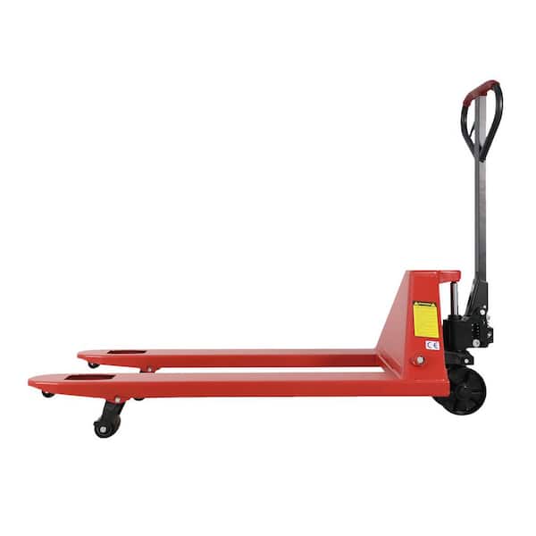 7.3 in. Lifting Height Hand Pallet Truck with 5,500 lbs. Hydraulic Pallet Jack 48 x 21 in. Fork Size Red