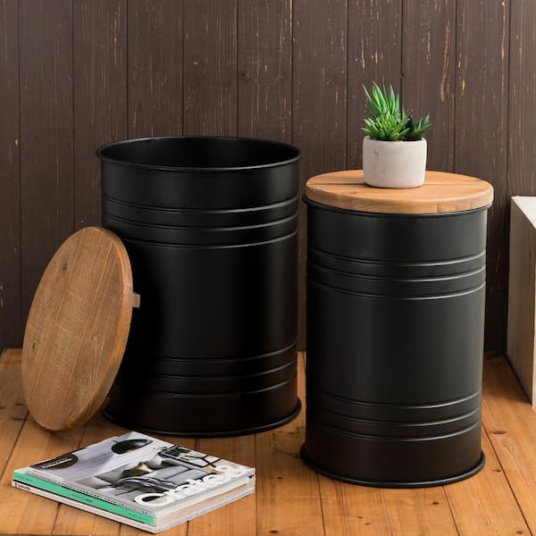 Excellent Solid Wood Hexagonal Storage End Table – Creative Bargains