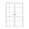 ARK DESIGN 56 in. x 80 in. Universal 10-Lite Clear Glass White Solid Core Glass Double Prehung French Door with Quick Assemble Jamb FR-PR-10LTM-56