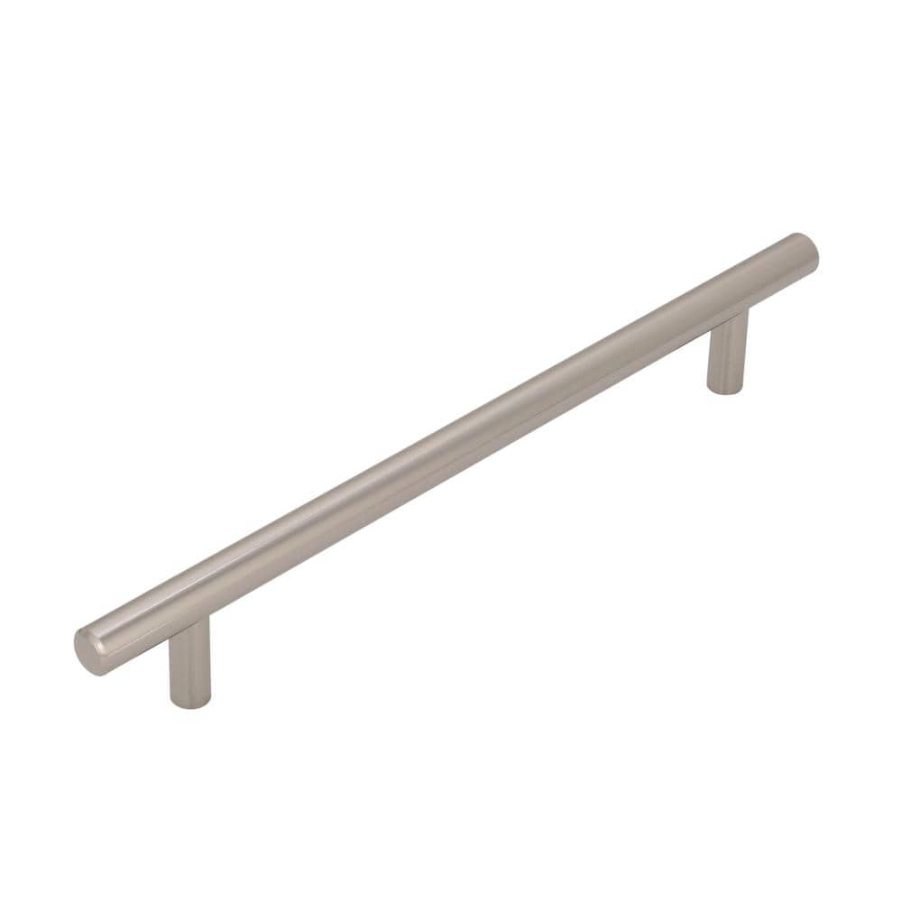 Bar Pulls 7-9/16 in. (192mm) Modern Polished Nickel Bar Cabinet Pull