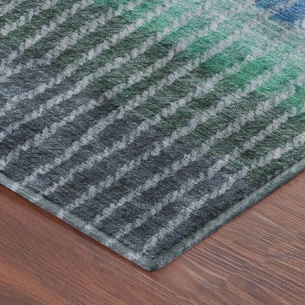 Mayfield Premium Machine Washable Abstract AMF2314 Blue 10 ft. x 14 ft. Area Rug