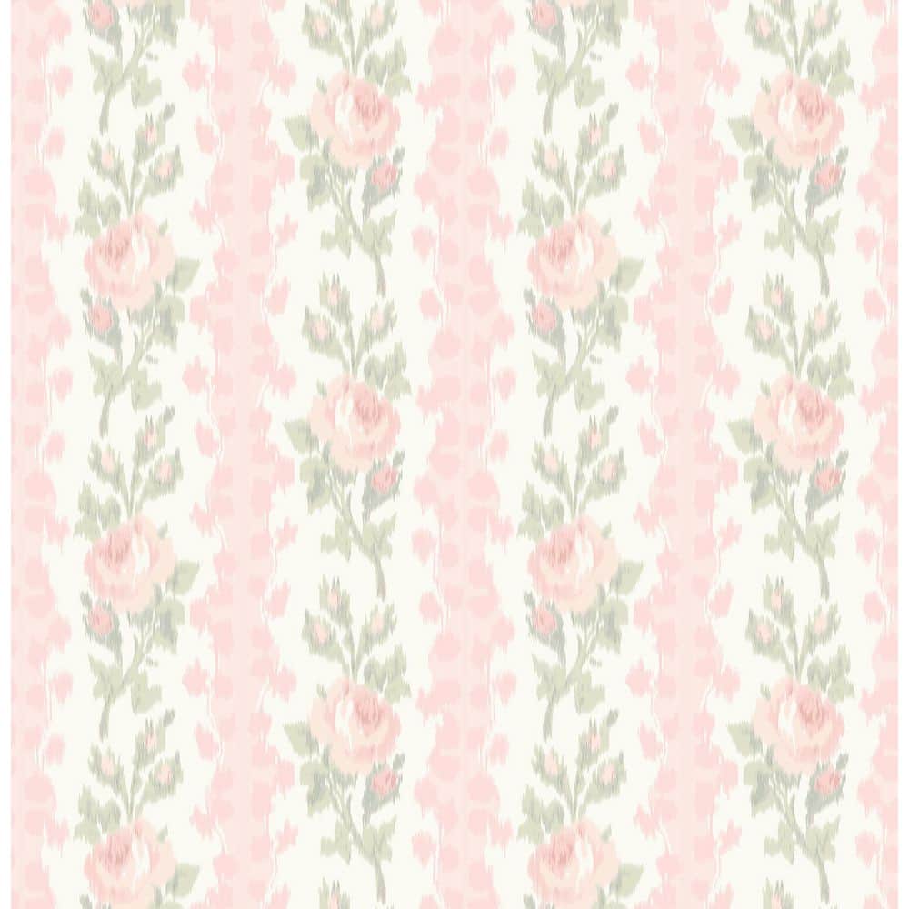 Blooming Heirloom Marie Pink Rose Stripe Wallpaper price history on PriceWatchPro