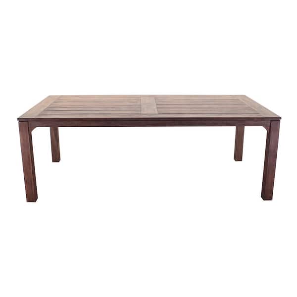 Courtyard Casual Bridgeport II Dining Table 72 in. x 39 in. Stained Eucalyptus Wood Knock Down Packing