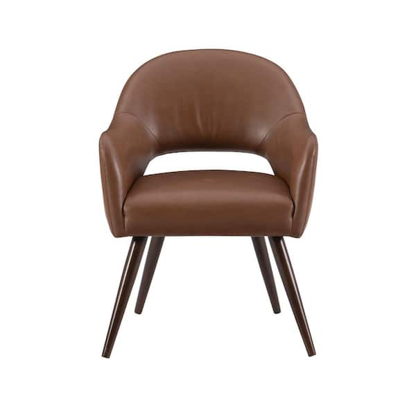 Linon Home Decor Jade Saddle Brown Faux Leather Dining Chair with