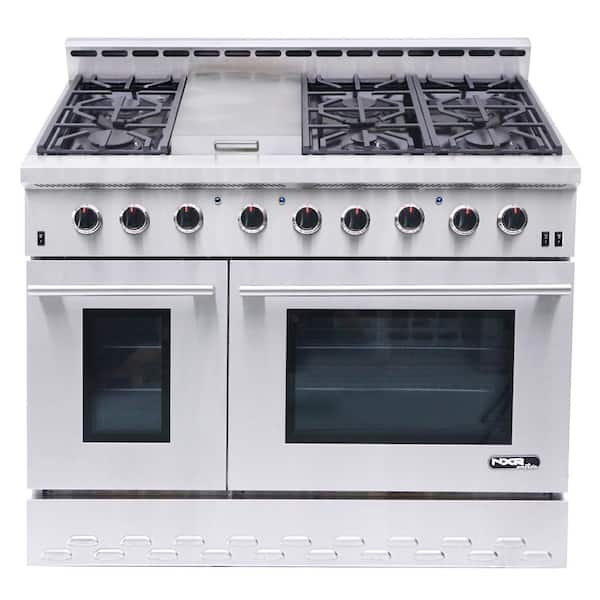 NXR Entree 48 in. 7.2 cu. ft. Professional Style Dual Fuel Range with Convection Oven in Stainless Steel and Black