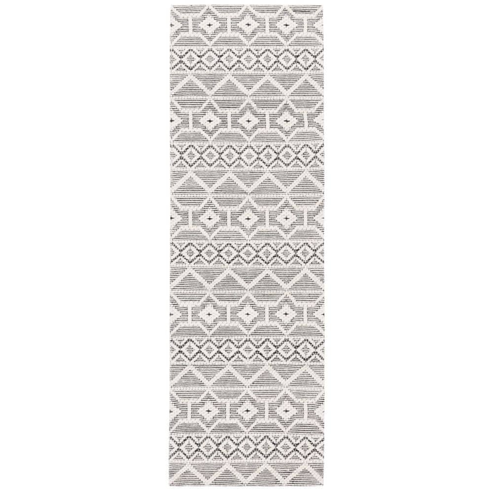 Marbella 3 ft. x 8 ft. Gray/Ivory Geometric Striped Runner Rug price history on PriceWatchPro