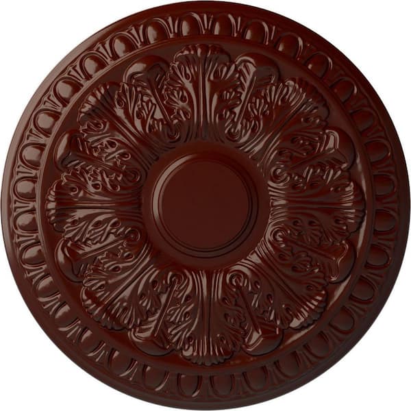 Ekena Millwork 15-3/4" x 1-1/2" Colton Urethane Ceiling Medallion (Fits Canopies upto 4-3/4"), Brushed Mahogany