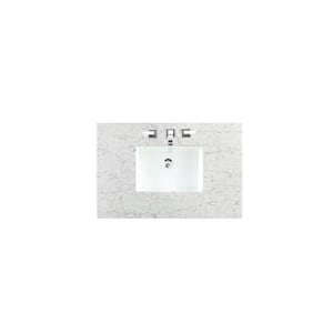 36 in. W x 23.5 in. D Single Basin Vanity Top in Eternal Jasmine Pearl Silestone Quartz with White Basin