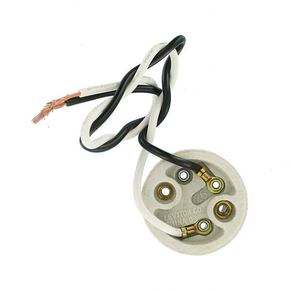 Leviton 660W Medium Base One-Piece Single Circuit Keyless Glazed 