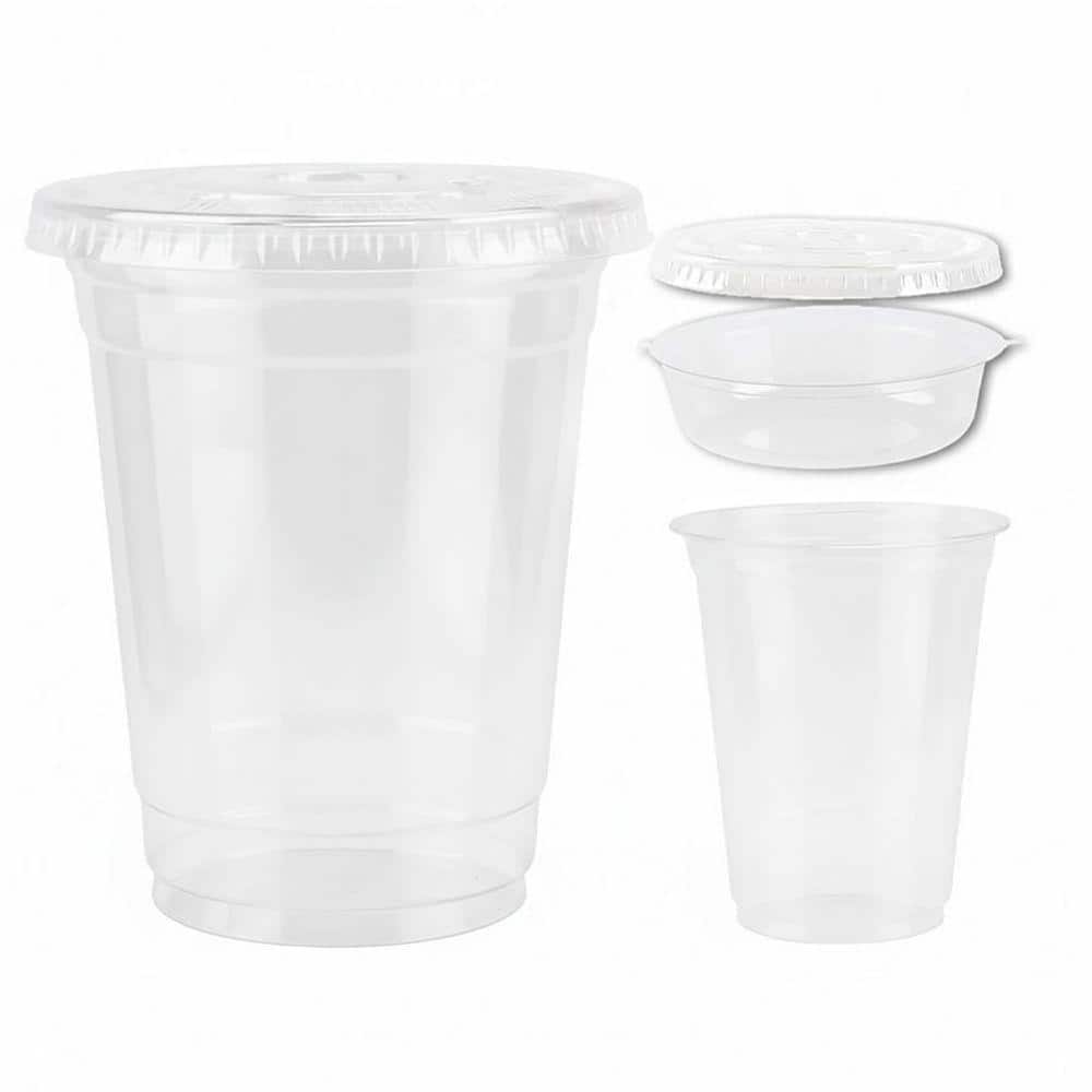 Parfait Storage Containers JFVKAF 12 oz Clear Plastic Parfait Cups with 3.25 oz Insert and Flat ...