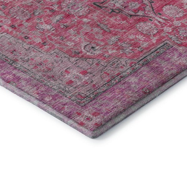 Mayfield Premium Machine Washable Abstract AMF1651 Pink 3 ft. x 4 ft. Area Rug