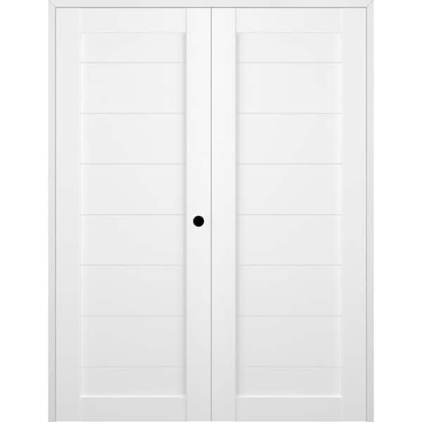 Belldinni Ermi 36 in. x 80 in. Left Hand Active Bianco Noble Finished Wood Composite Double Prehung Interior Door