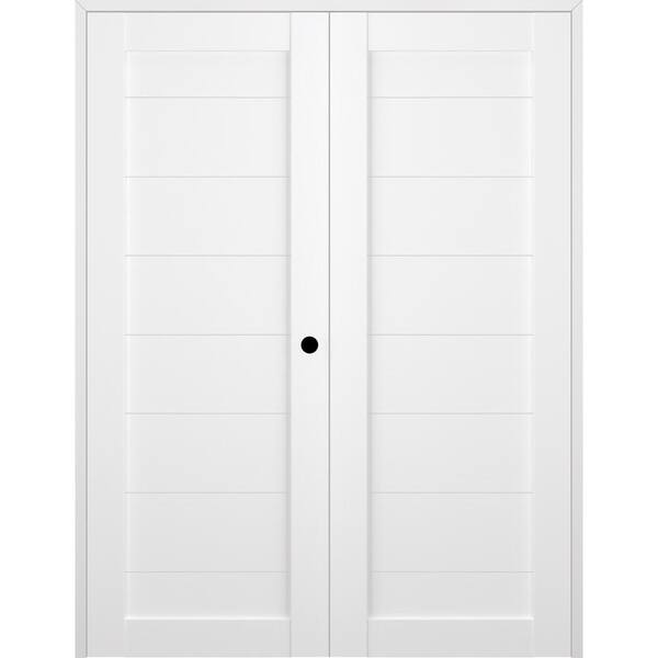 Belldinni Ermi 72 in. x 80 in. Left Hand Active Bianco Noble Finished Wood Composite Double Prehung Interior Door