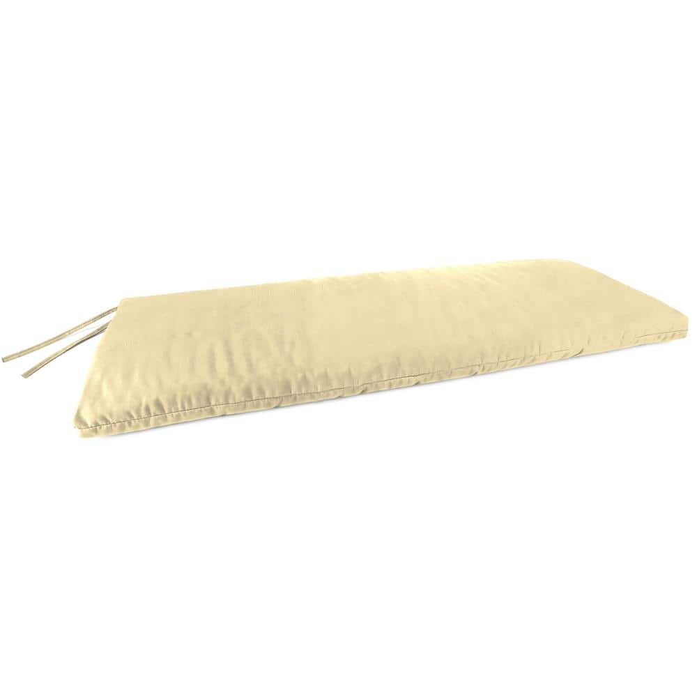 Sunbrella 48 in. x 18 in. Canvas Vellum Yellow Solid Rectangular Knife Edge Outdoor Settee Swing Bench Cushion with Ties price history on PriceWatchPro