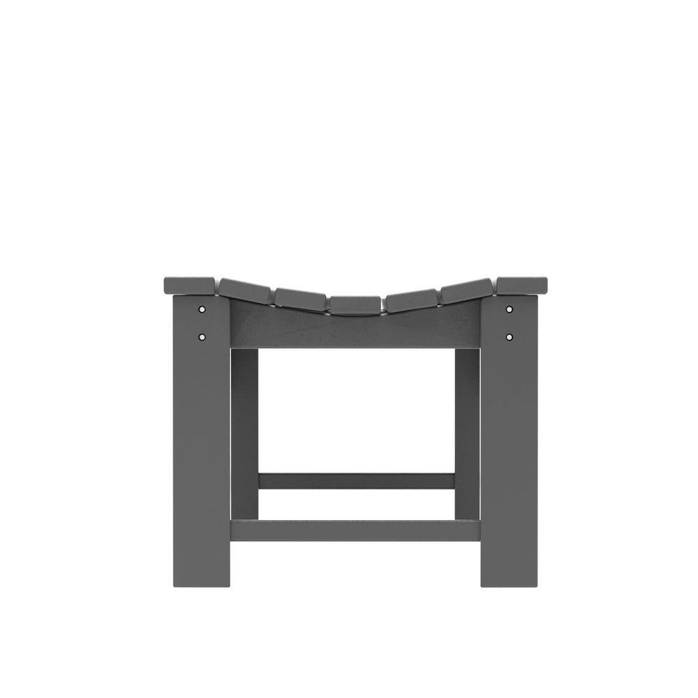 Gray 48-Inch Weather-Resistant Backless Outdoor Bench