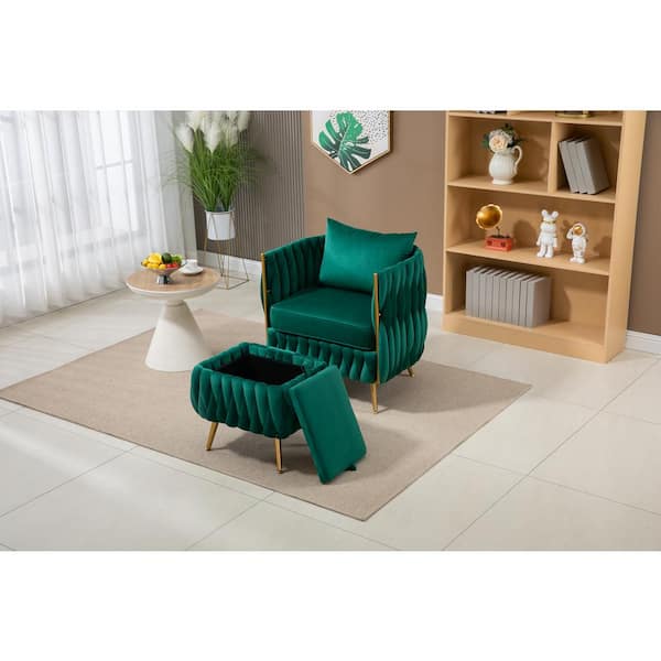 Velvet Accent Chair, Modern Living Room Armchair Comfy Upholstered
