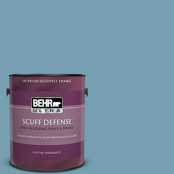 BEHR ULTRA 1 gal. #S480-4 Saga Blue Extra Durable Eggshell Enamel Interior Paint & Primer