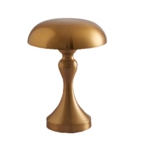 Etokfoks Gold Curved Mushroom-shaped Rechargeable Touch Dimming LED Table Lamps