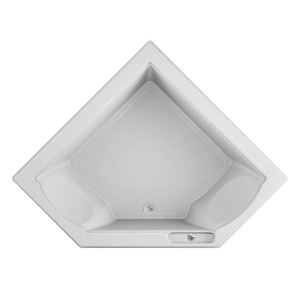 JACUZZI FUZION 65.75 in. x 65.75 in. Rectangular Soaking Bathtub with Center Drain in White