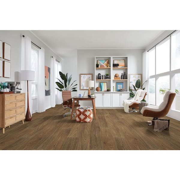 Chapin Pecan 10 mm T x 7.4 in. x 47.2 in. Waterproof Hybrid Resilient Flooring (27 sq. ft./Case)
