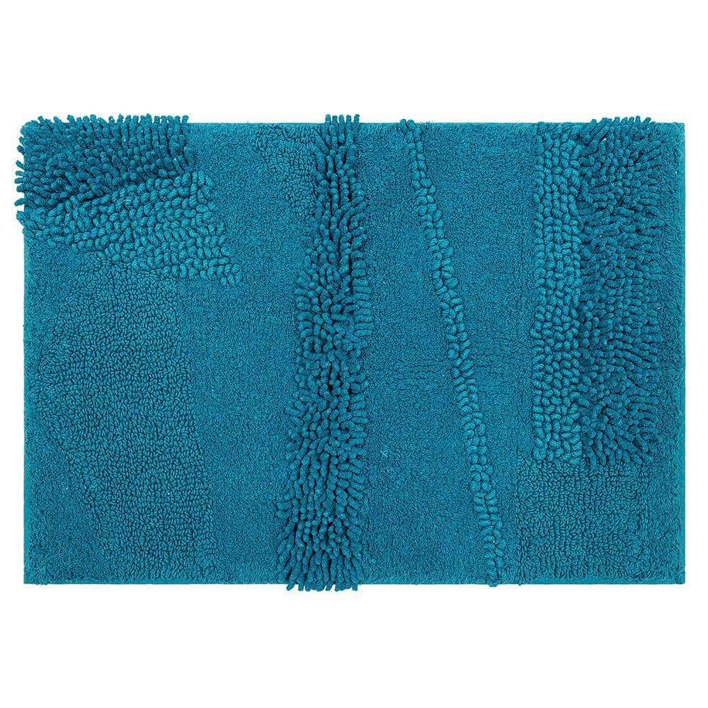 Mohawk Home Composition Fiesta Teal 24 in. x 60 in. Cotton Bath Mat