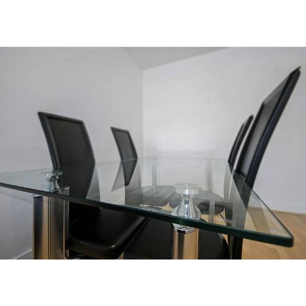 Argos black glass table and online chairs